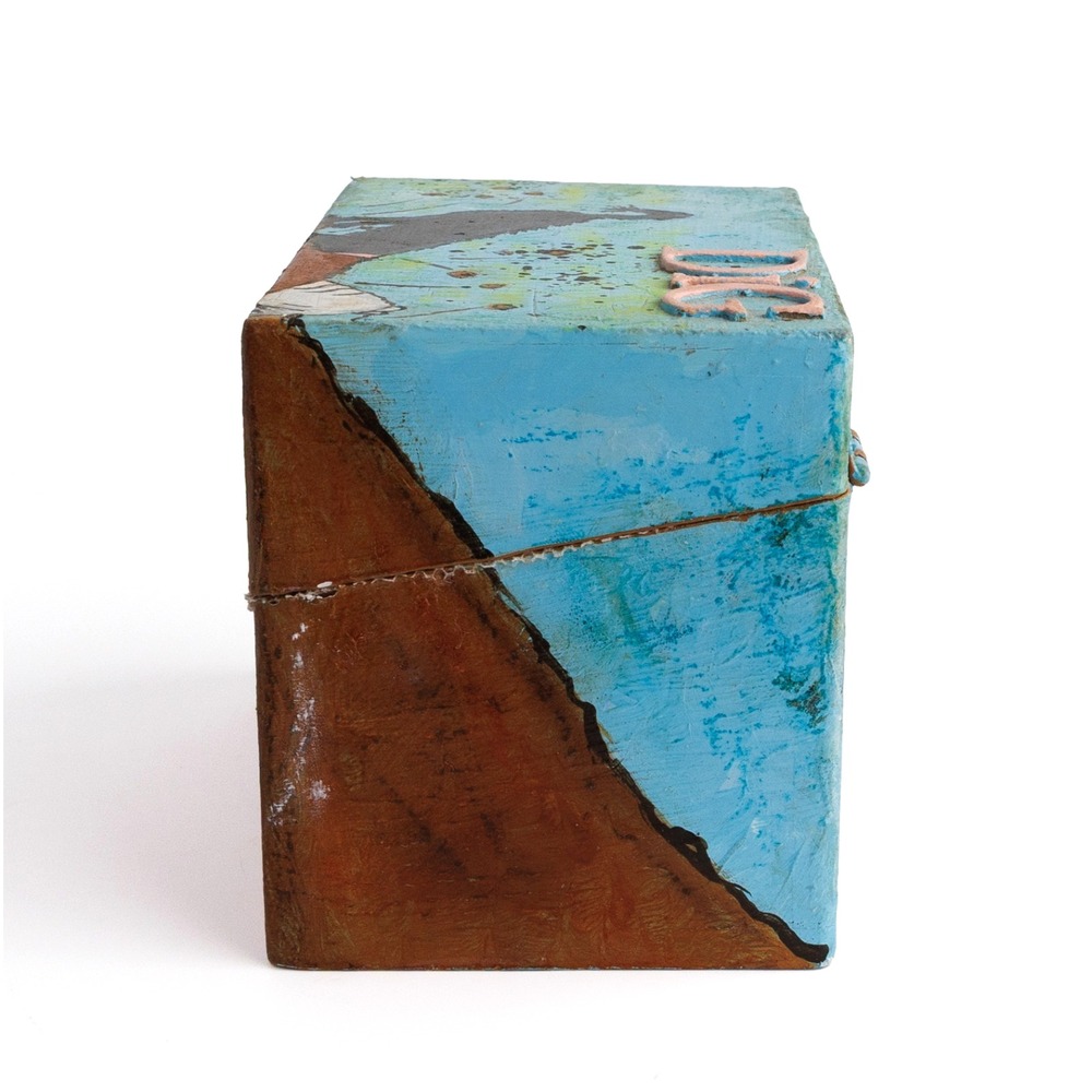 Hand Painted Recipe Box Dog Art Decoupage Unique Kitchen Decor Storage - Picture 3 of 10